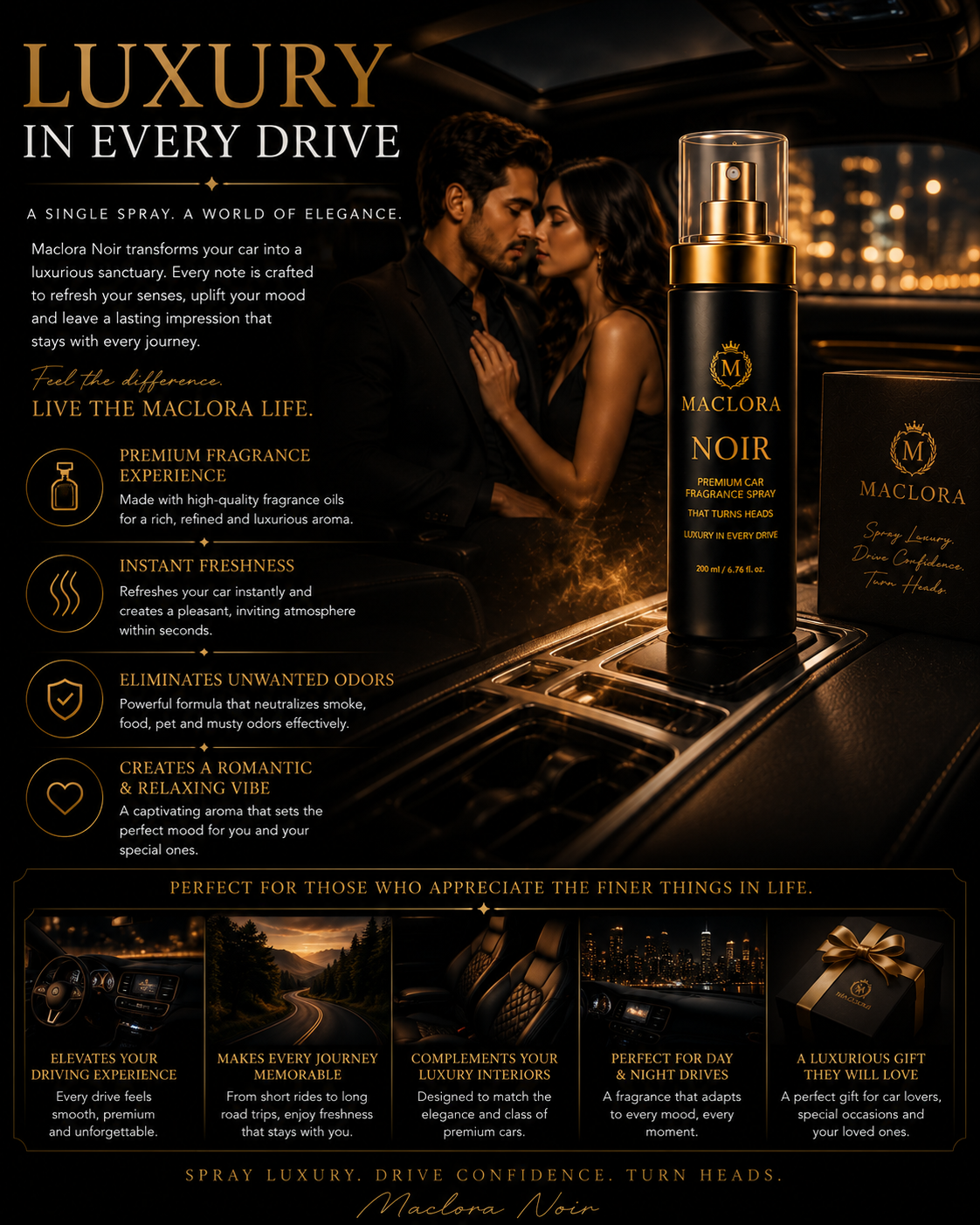 ๐ Maclora LUXURY Premium Car Fragrance Spray That Turns Heads
