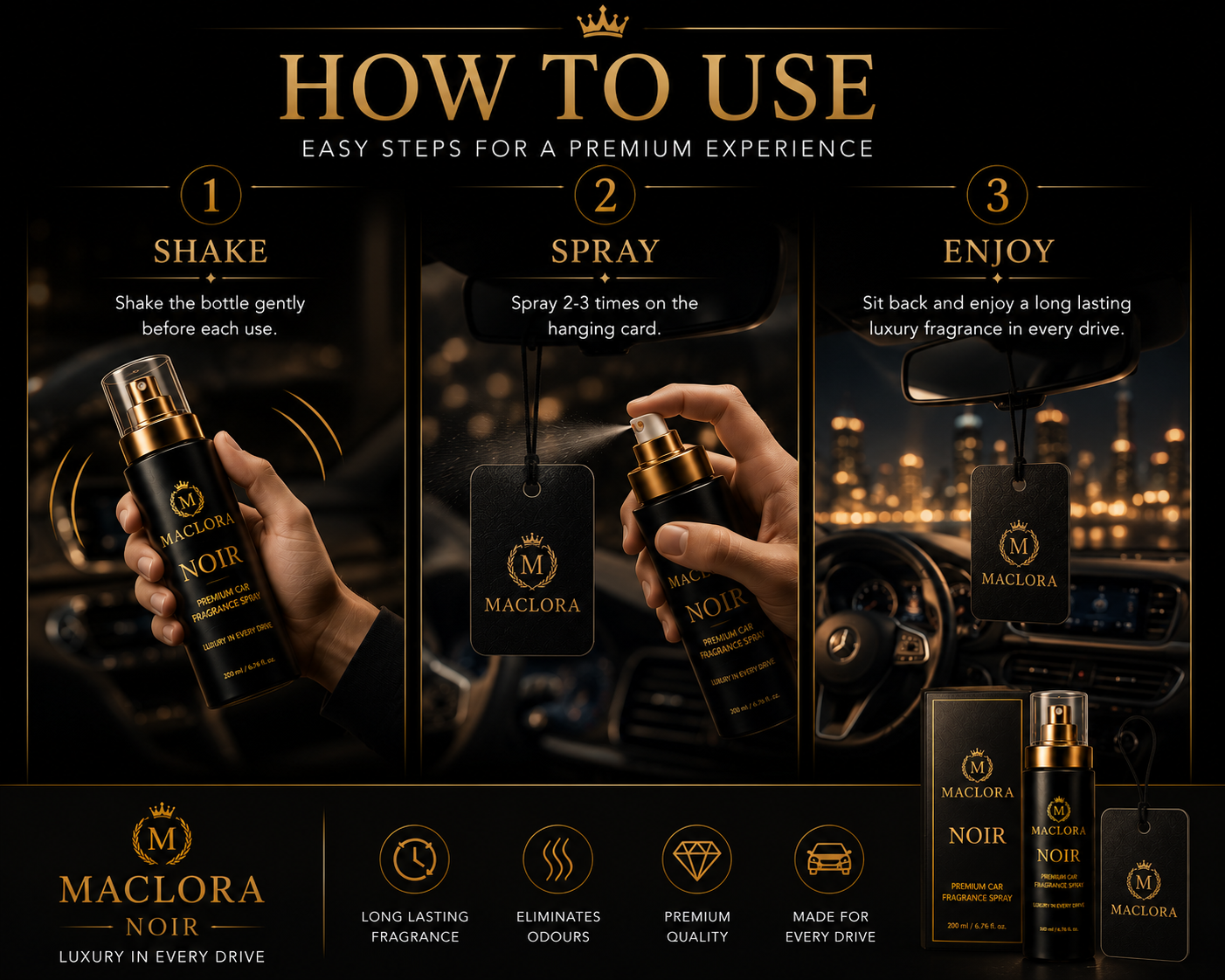 🏆 Maclora LUXURY Premium Car Fragrance Spray That Turns Heads