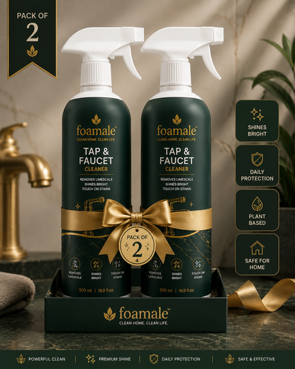 Foamale™ Ultra-Shine Tap & Faucet Spray |Ultimate Metal & Faucet Shine Limescale Remover (500ml)
