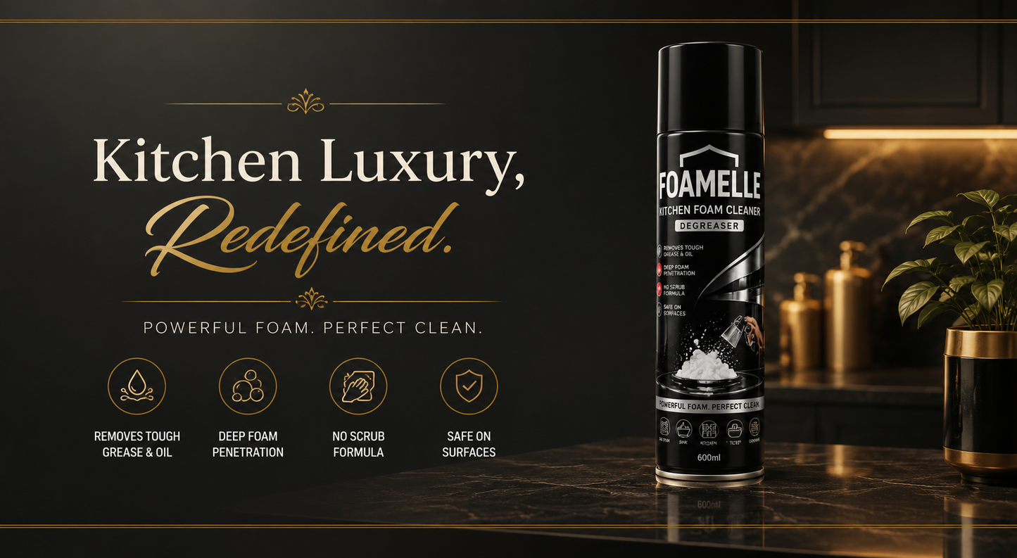 India's #1 FOAMELLE PURO-FOAM GREASE-ZERO™  "Deep Foam. Instant Shine." 🥇