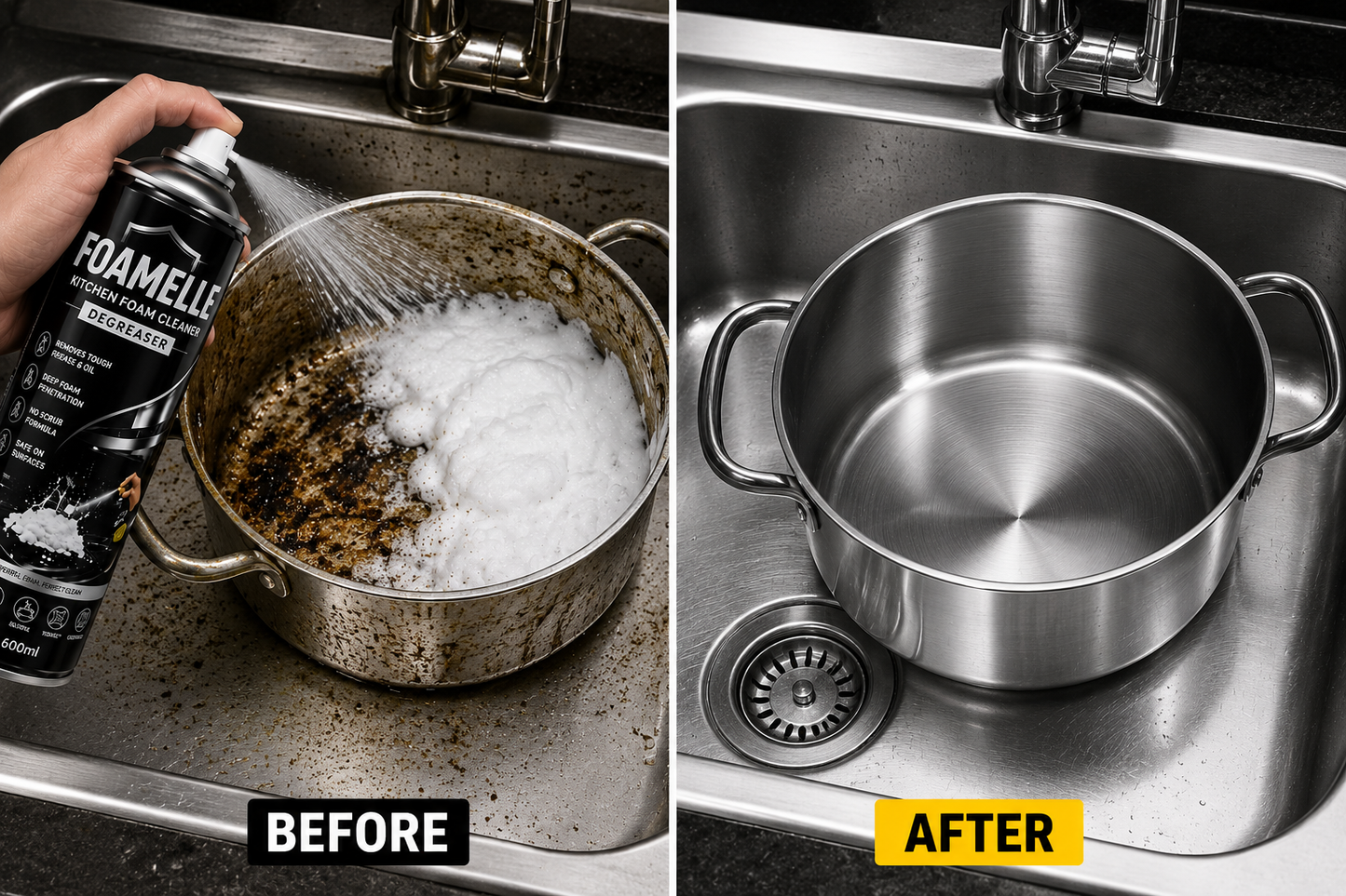 India's #1 FOAMELLE PURO-FOAM GREASE-ZERO™  "Deep Foam. Instant Shine." 🥇