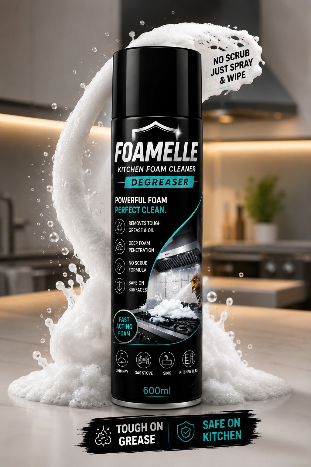India's #1 FOAMELLE PURO-FOAM GREASE-ZERO™  "Deep Foam. Instant Shine." 🥇