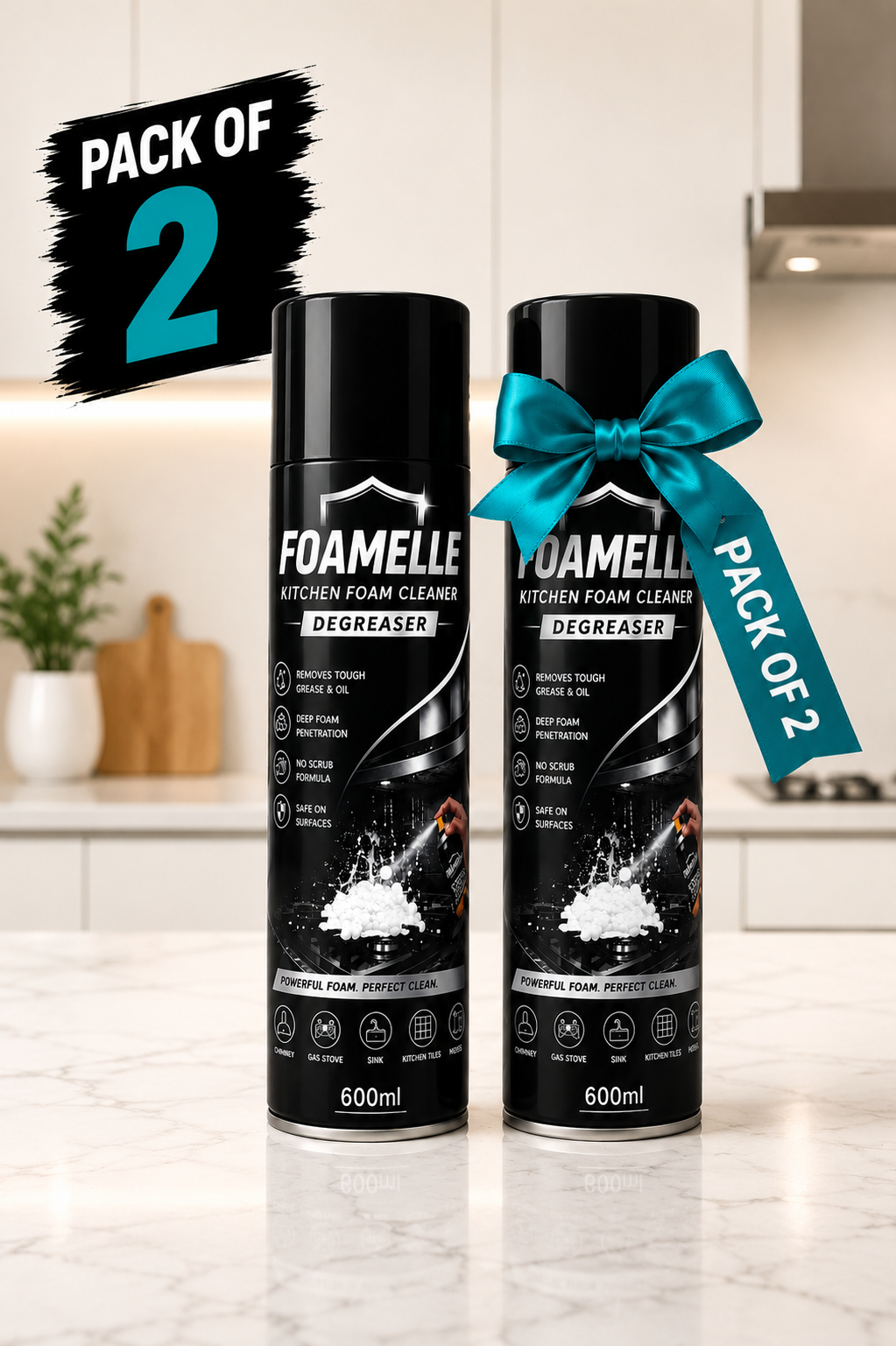 India's #1 FOAMELLE PURO-FOAM GREASE-ZERO™  "Deep Foam. Instant Shine." 🥇