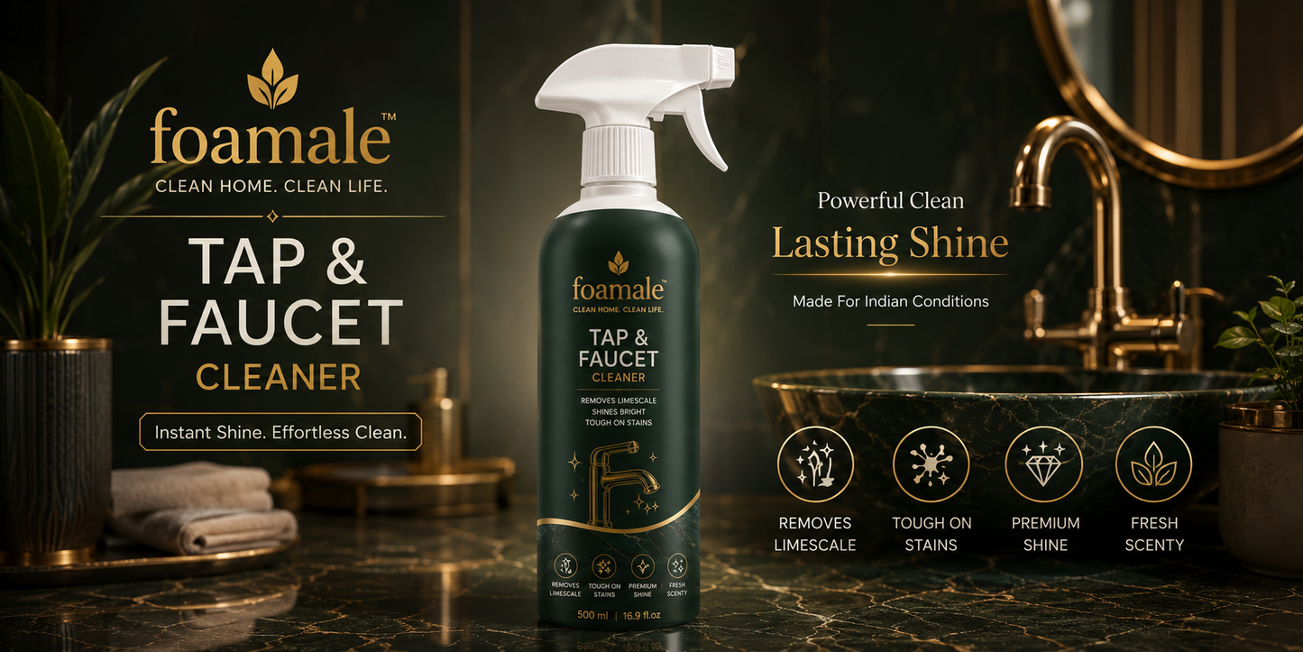 Foamale™ Ultra-Shine Tap & Faucet Spray |Ultimate Metal & Faucet Shine Limescale Remover (500ml)