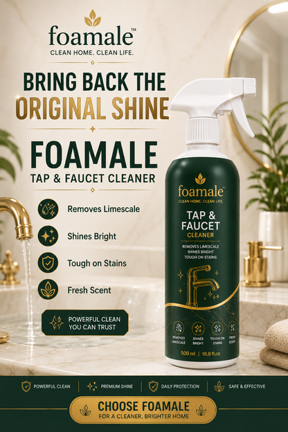 Foamale™ Ultra-Shine Tap & Faucet Spray |Ultimate Metal & Faucet Shine Limescale Remover (500ml)